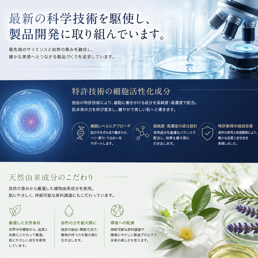 何が違うのか？特許技術と成分のこだわり