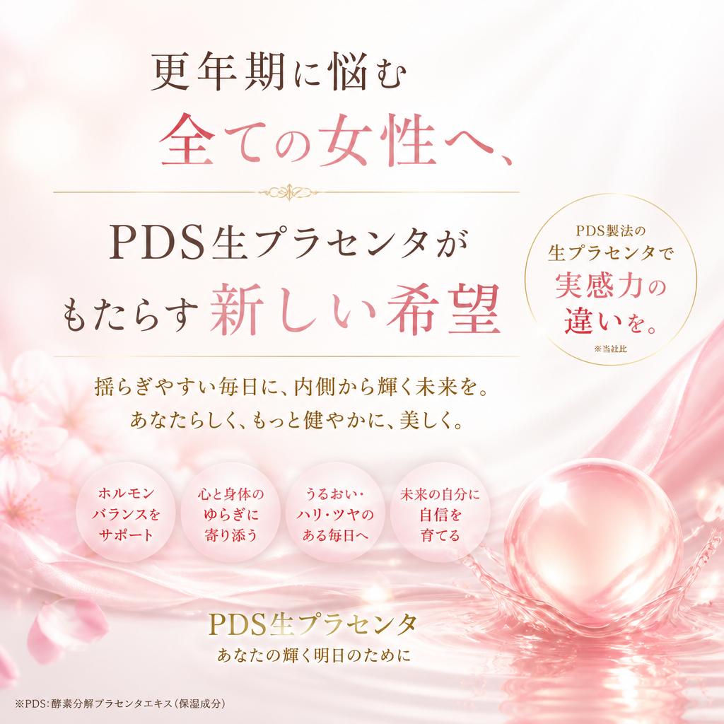 更年期に悩む全ての女性へ、PDS生プラセンタがもたらす新しい希望