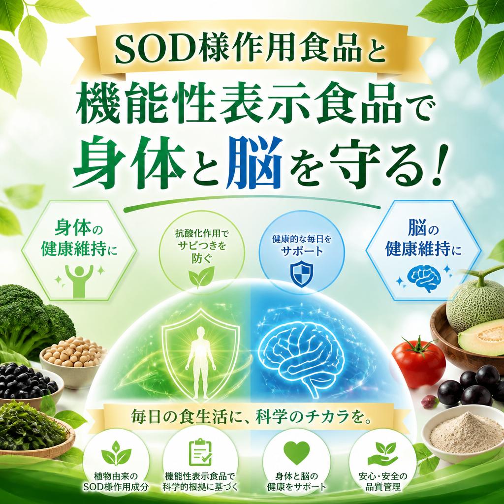 SOD様作用食品と機能性表示食品で身体と脳を守る！